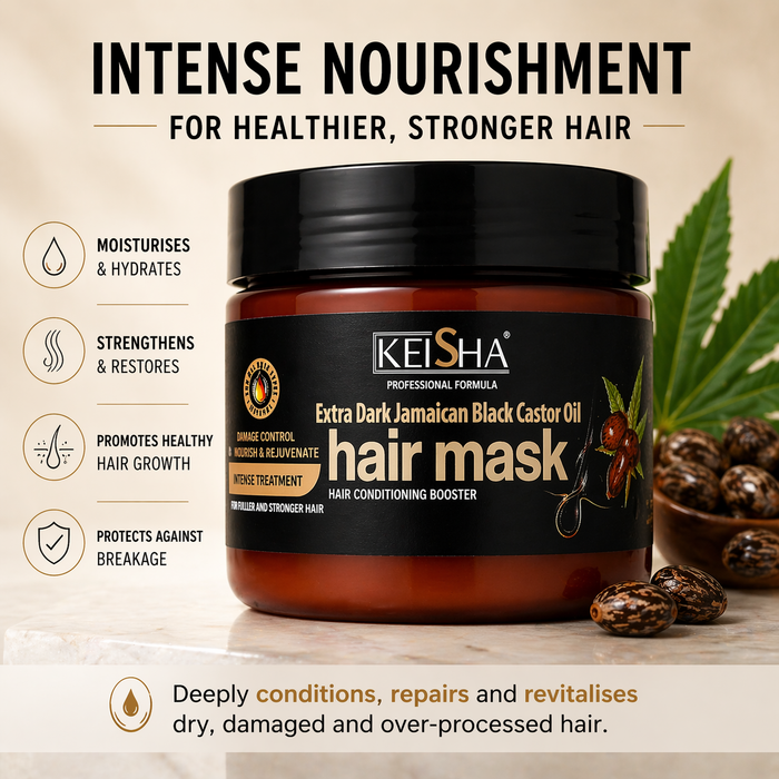KEISHA Jamaican Black Castor Oil Hair Mask 200ml | Deep Repair, Growth & Anti Hair Fall Treatment for Dry, Damaged & Frizzy Hair