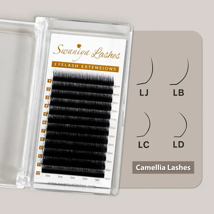 L-Curl Camellia Lash Extensions for Hooded & Monolid Eyes | LJ LB LC LD Fluffy Volume| Swaniya Lashes