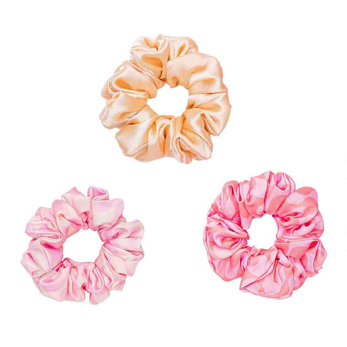L'amour Satin Scrunchies- Set of 3