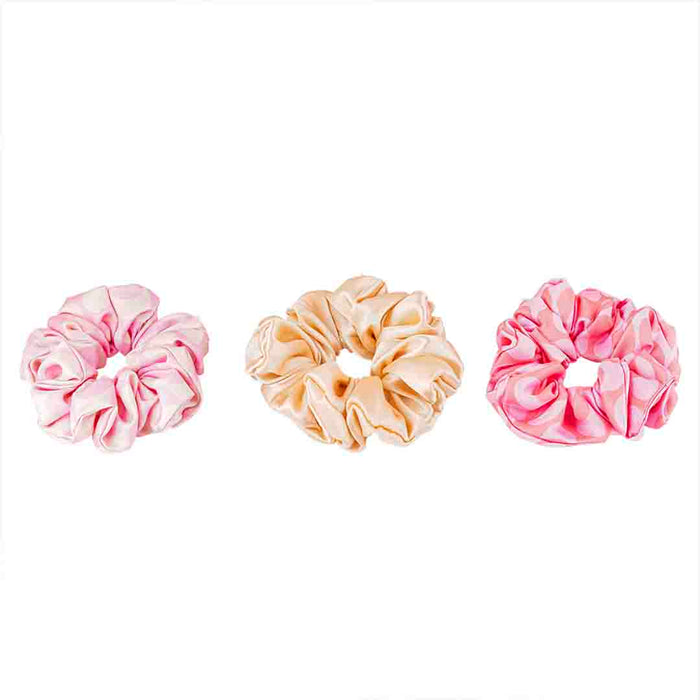 L'amour Satin Scrunchies- Set of 3
