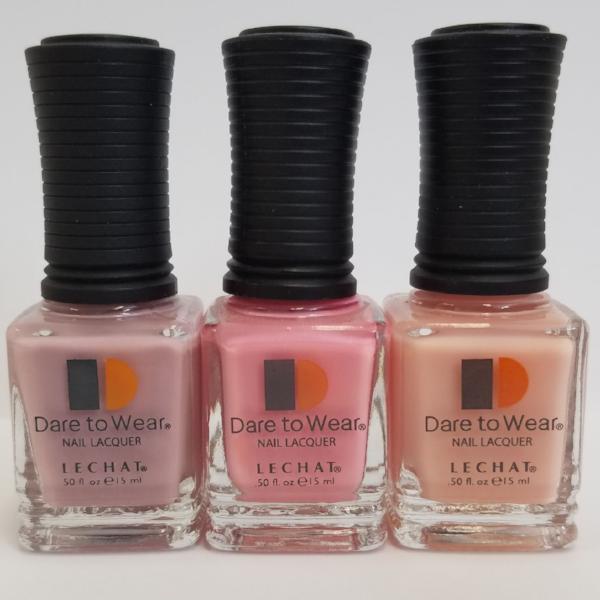 LeChat Dare to Wear Manicure Pedicure Regular Nail Polish - 3 Pinks Shade
