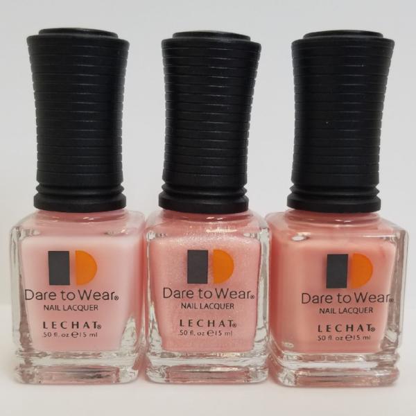 LeChat Dare to Wear Regular Manicure Pedicure Nail Polish - 3 Pink Shades