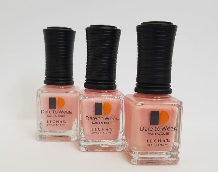 LeChat Dare to Wear Regular Manicure Pedicure Nail Polish - 3 Pink Shades