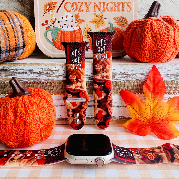 Let's Get Cozy Print Silicone Band For Apple Watch