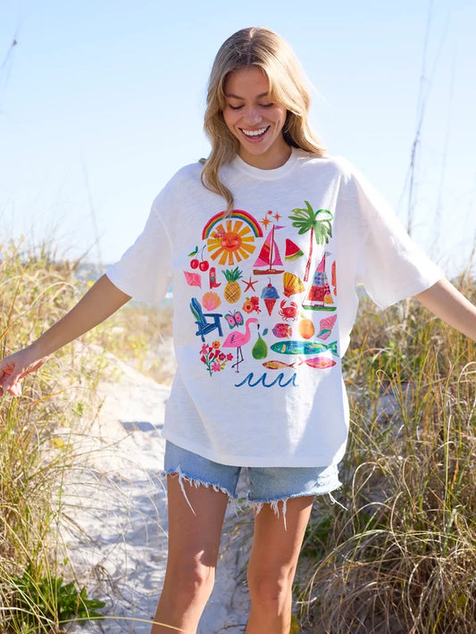 Life Is A Canvas Cotton Tee - Summer Icons-view 1