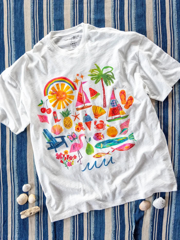 Life Is A Canvas Cotton Tee - Summer Icons-view 2