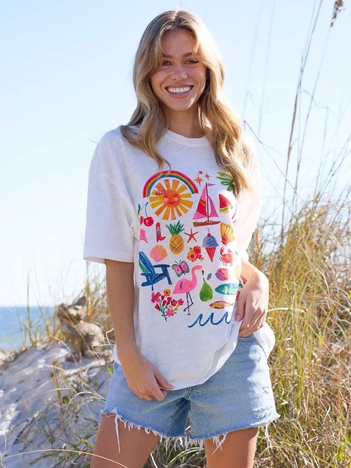 Life Is A Canvas Cotton Tee - Summer Icons-view 3