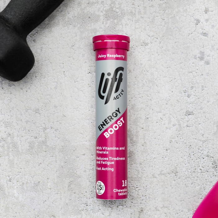 Lift Activ Chewable Energy Tablets Juicy Raspberry  18 (T)