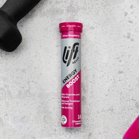 Lift Activ Chewable Energy Tablets Juicy Raspberry  18 (T)