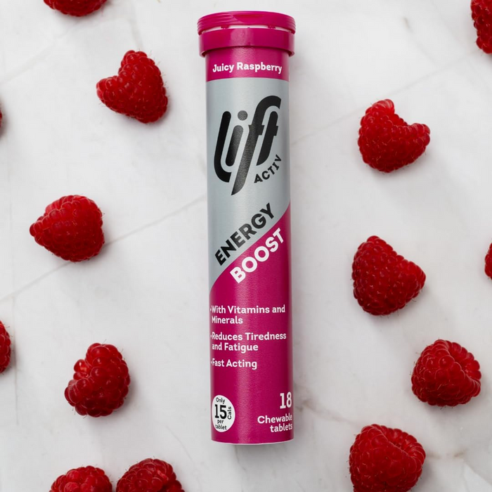 Lift Activ Chewable Energy Tablets Juicy Raspberry  18 (T)