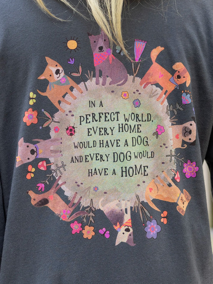 Long Sleeve Cotton Comfy Tee Shirt - Every Dog Has A Home-view 2