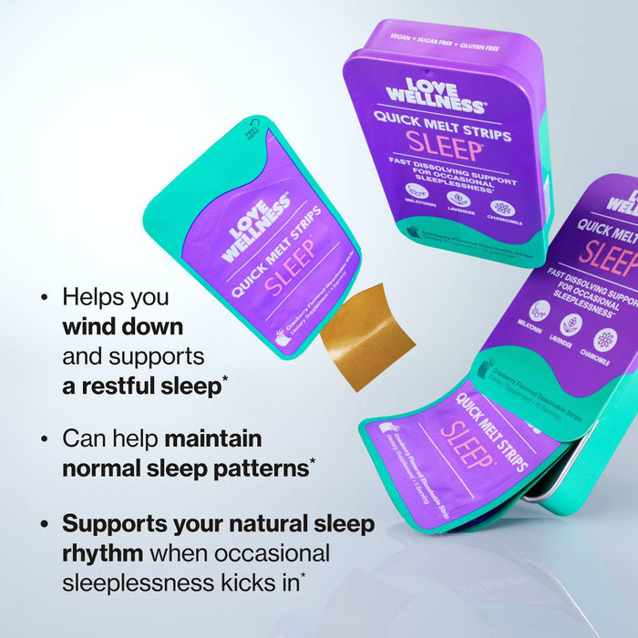 Love Wellness Sleep Quick Melt Strips - Melatonin 5mg - 15 strips