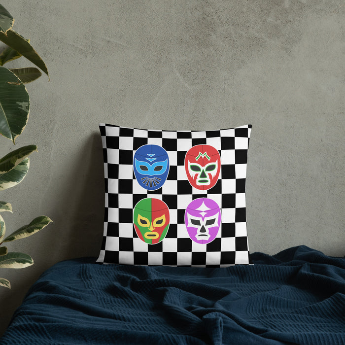 Luchador Checkered Pattern Pillow