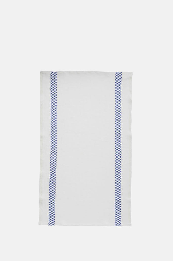 Charvet Lustrcu Tea Towel Blanc Bleu.