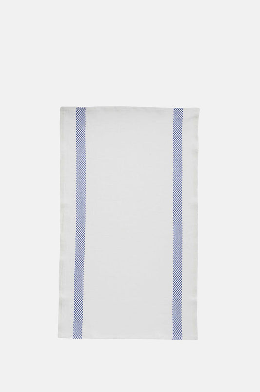 Charvet Lustrcu Tea Towel Blanc Bleu.