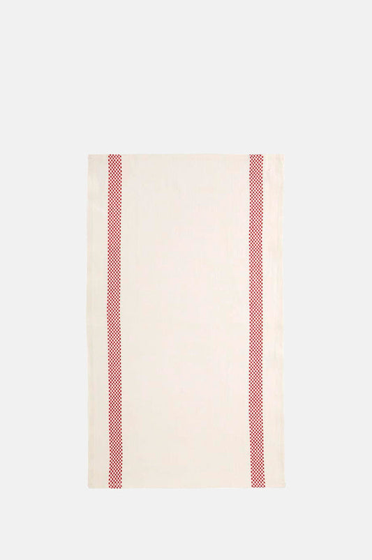 Charvet Lustcru Tea Towel Blanc Rouge.