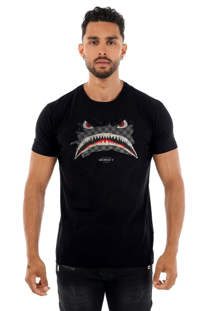 (M) AVENUE GEORGE V PARIS T-SHIRT - BLACK - GV-2783