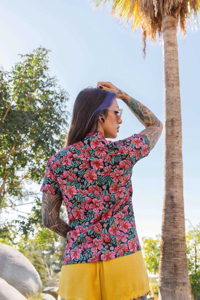 Maka Women's Short Sleeve Party Shirt