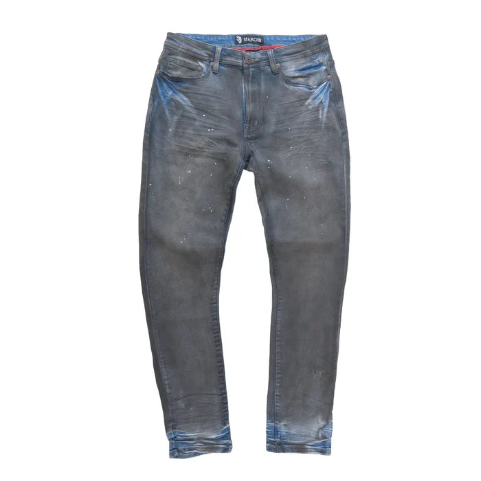 MAKOBI "AVENIDA GREASED" DENIM JEANS - M1991 - GREASE WASH