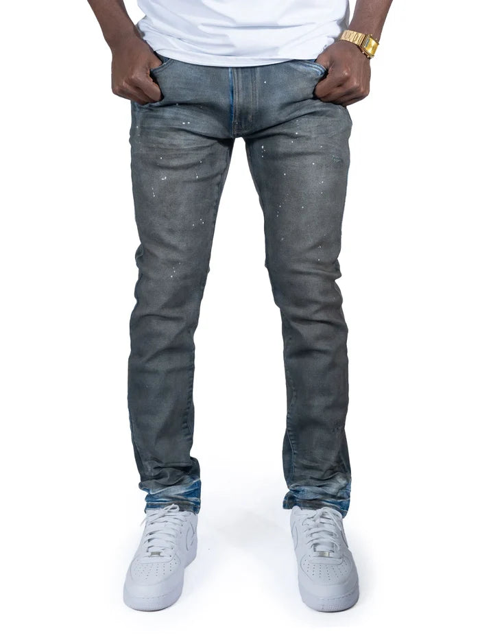 MAKOBI "AVENIDA GREASED" DENIM JEANS - M1991 - GREASE WASH