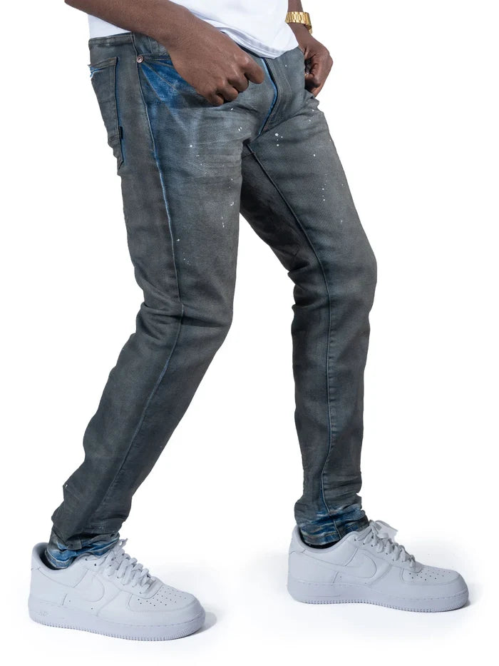 MAKOBI "AVENIDA GREASED" DENIM JEANS - M1991 - GREASE WASH