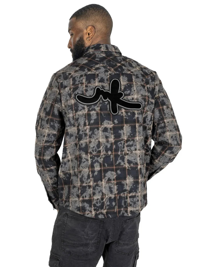 MAKOBI BERTELI ACID PLAID SHIRT - M837 - BLACK