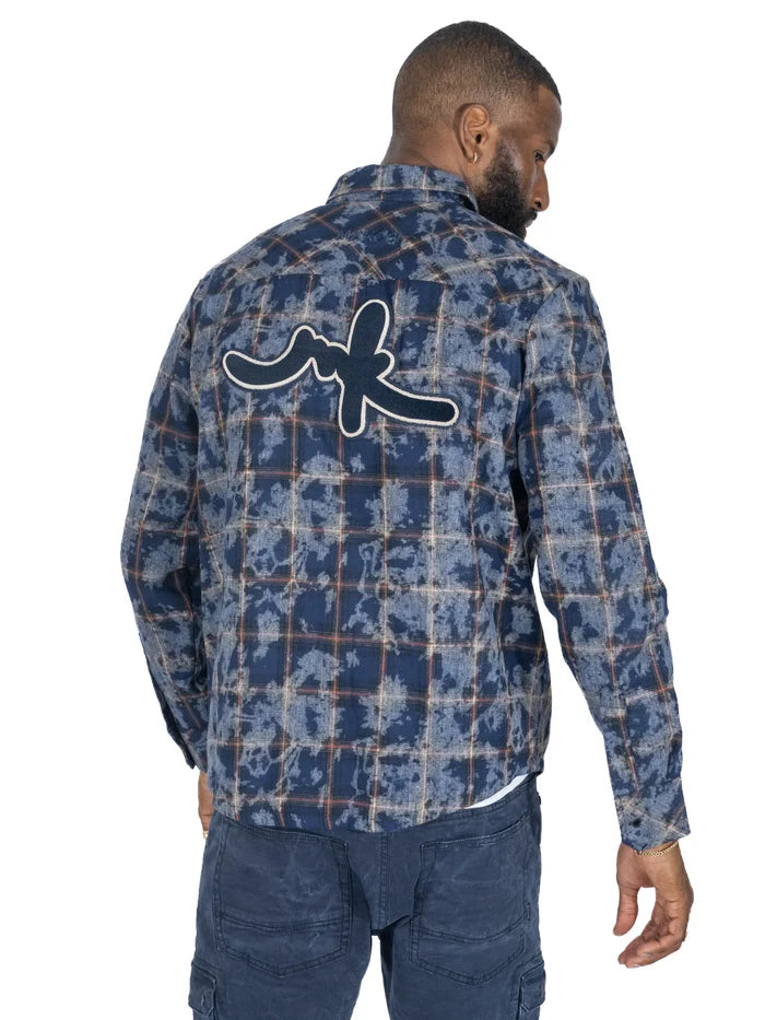 MAKOBI BERTELI ACID PLAID SHIRT - M837 - NAVY