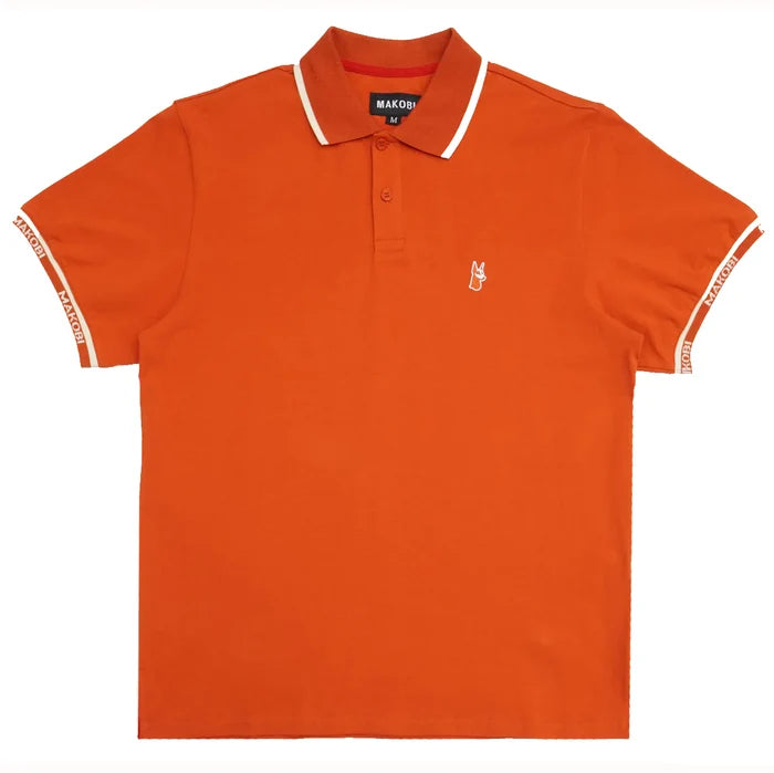 MAKOBI "ESSENTIAL" POLO TEE - M365 - BURNT ORANGE