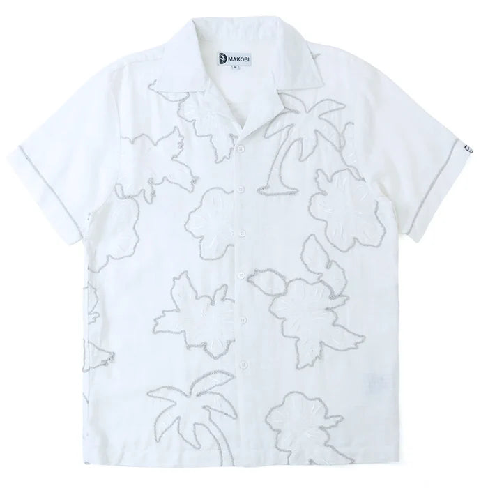 MAKOBI LEVONIA LINEN SHIRT & SHORT SET - M822SET - WHITE