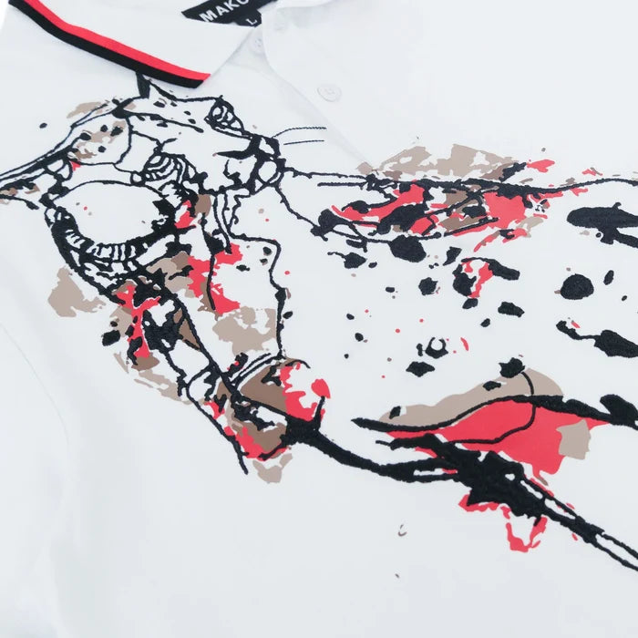MAKOBI "VERONA CHEETAH" POLO SHIRT - M388B - WHITE