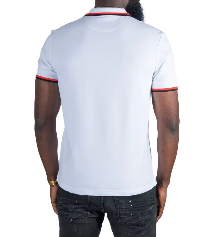 MAKOBI "VERONA CHEETAH" POLO SHIRT - M388B - WHITE