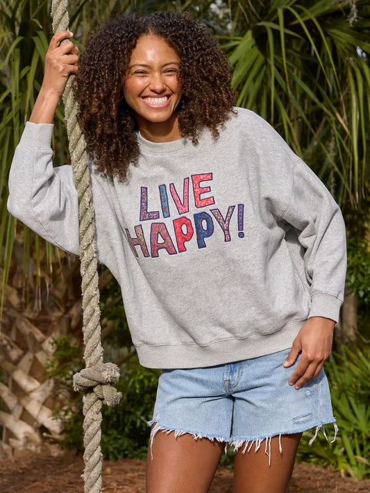 Marlowe Applique Sweatshirt - Live Happy-view 1