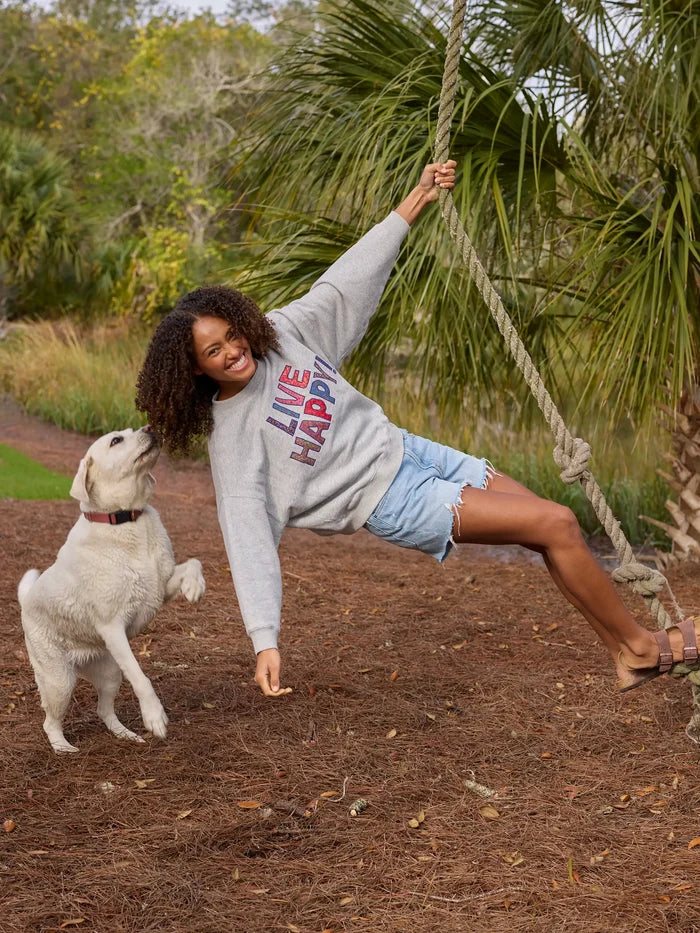 Marlowe Applique Sweatshirt - Live Happy-view 5