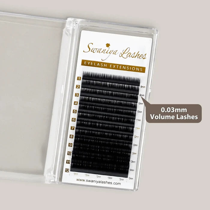 Mega Volume Lash Extensions for 10D–20D+ Russian Volume Sets | Cashmere 0.03mm| Swaniya Lashes