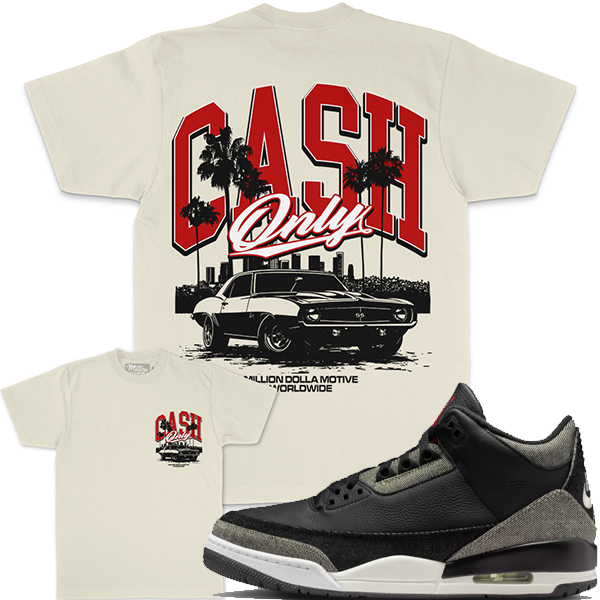 MILLION DOLLA MOTIVE "CASH ONLY CARS" T-SHIRT - NATURAL SAIL