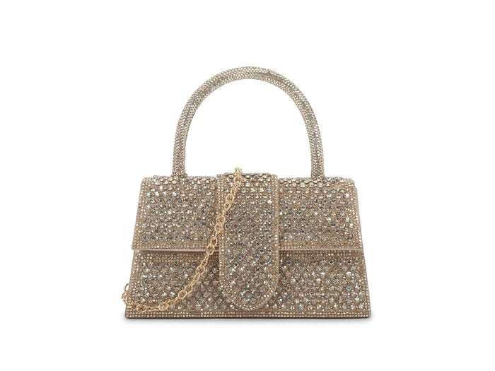 Mini Gold Diamante Tote Handbag
