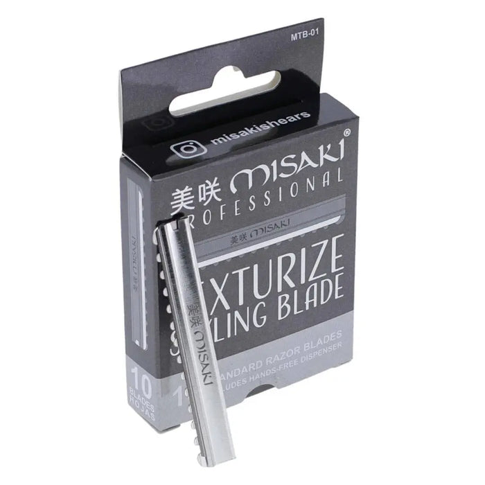 Misaki Xturize Lint Blade packaging with a silver blade on a white background