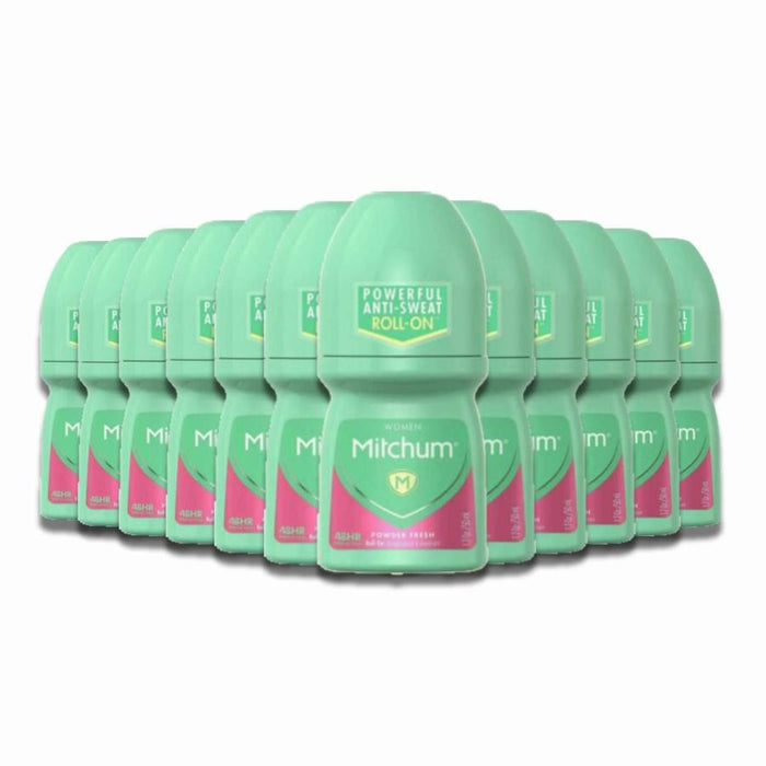 Mitchum Women Invisible Roll-On, Powder Fresh 1.7 oz - 24 Pack