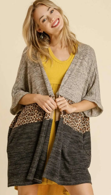 Mixed Pattern Kimono - Elegant Coastal Layering Piece