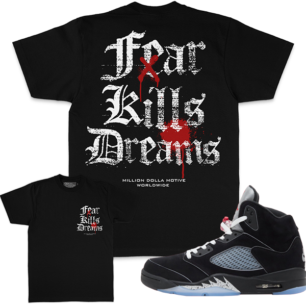 M$M "FEAR KILLS DREAMS" T-SHIRT - BLACK/RED