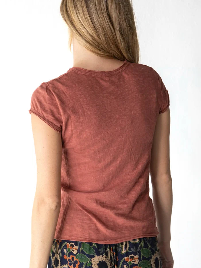 Molly Cotton Tee Shirt - Rust-view 2