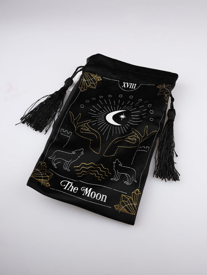 Moon Tarot Card Drawstring Pouch | One Colour-Image 2