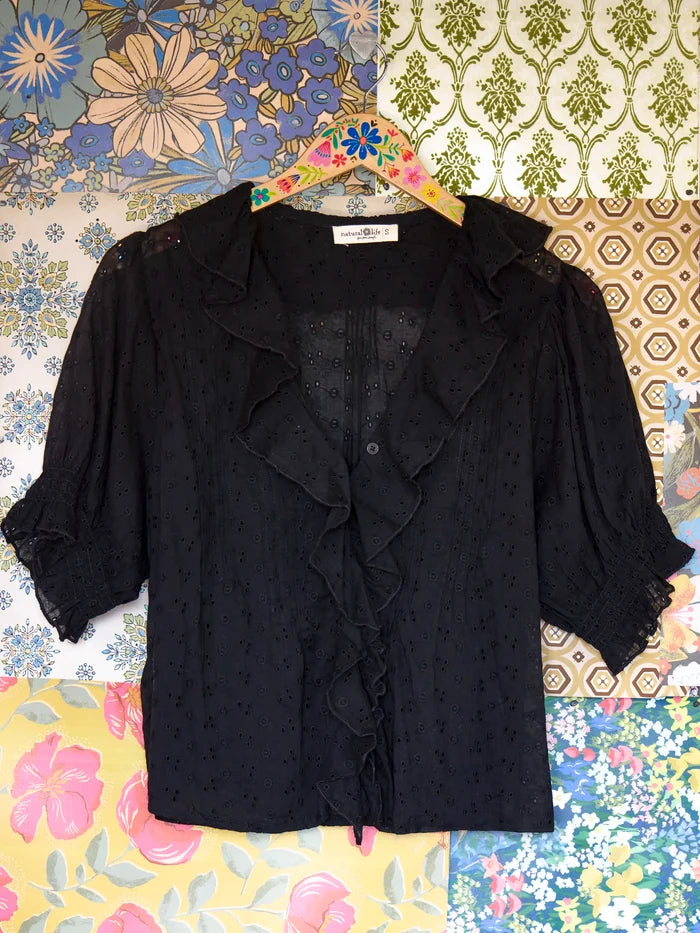 My Favorite Cotton Top - Black Eyelet-view 3