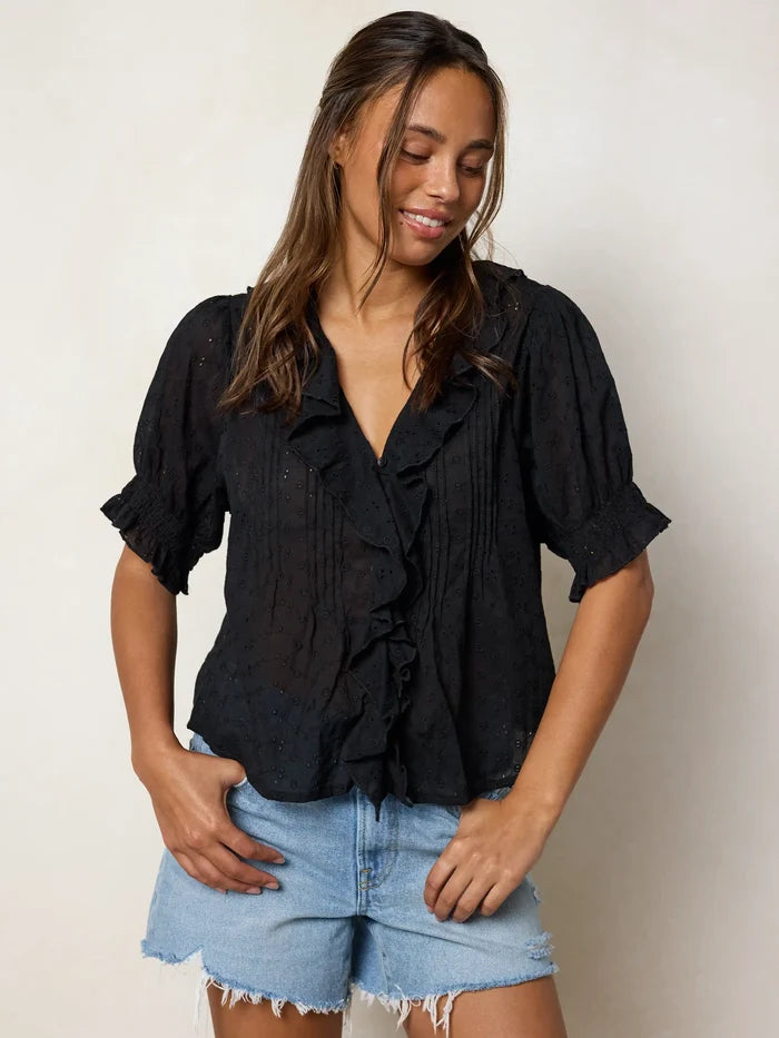 My Favorite Cotton Top - Black Eyelet-view 7