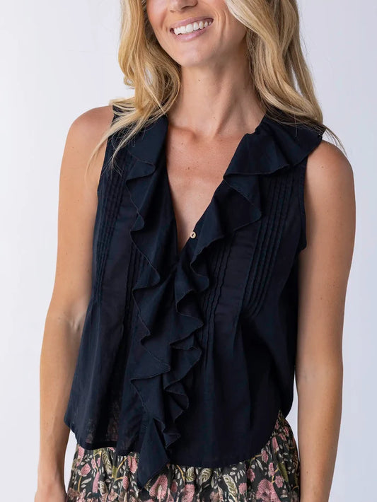 My Favorite Sleeveless Cotton Top - Black-view 1