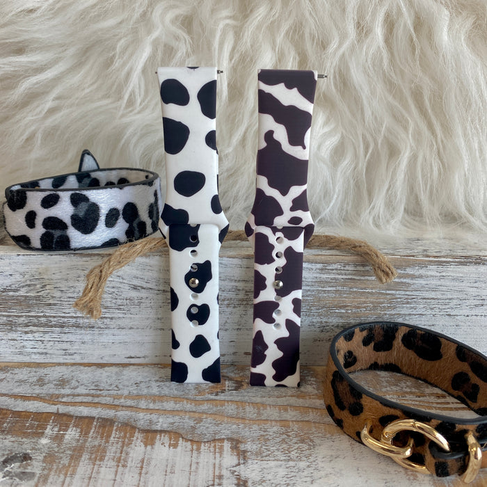 Nashville Cow Print Silicone Band For Fitbit Versa 1/2 Two Colors Available