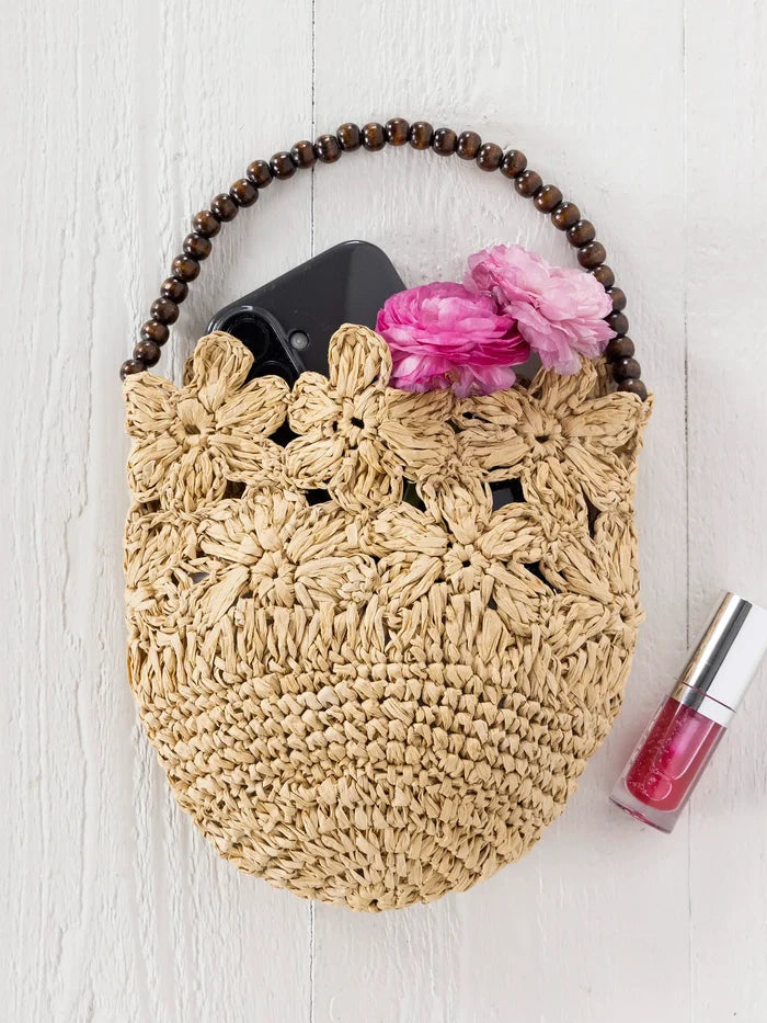 Natural Floral Handbag-view 3