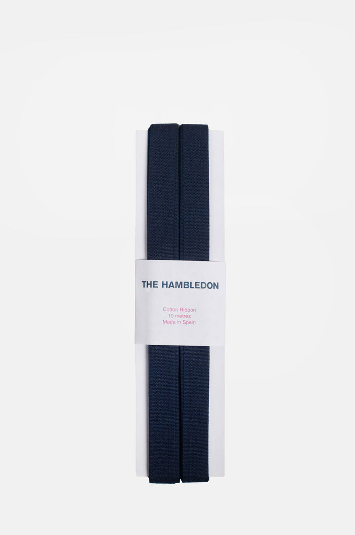 Navy Blue Cotton Ribbon 15mm 10m.