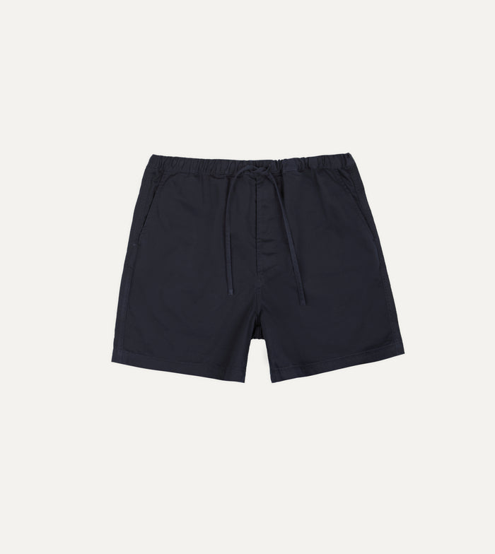 Navy Cotton Drawstring Shorts