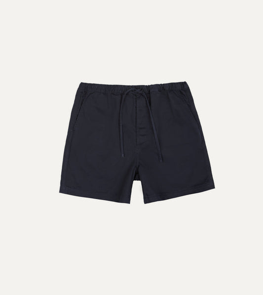 Navy Cotton Drawstring Shorts